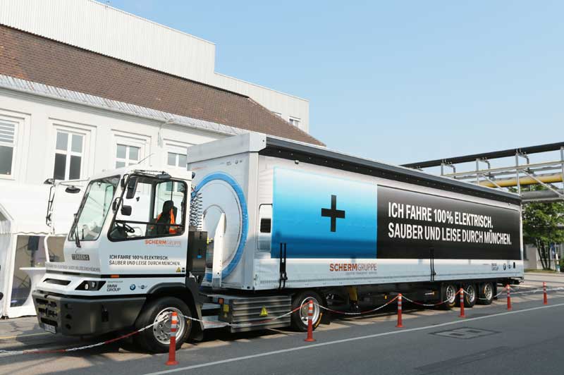 BMW SCHERM elektromos teherautó Münchenben állt forgalomba