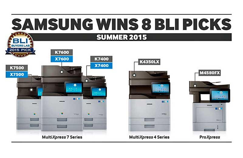 A Buyers Laboratory 8 díjjal ismerte el a Samsung multifunkcionális nyomtatóit